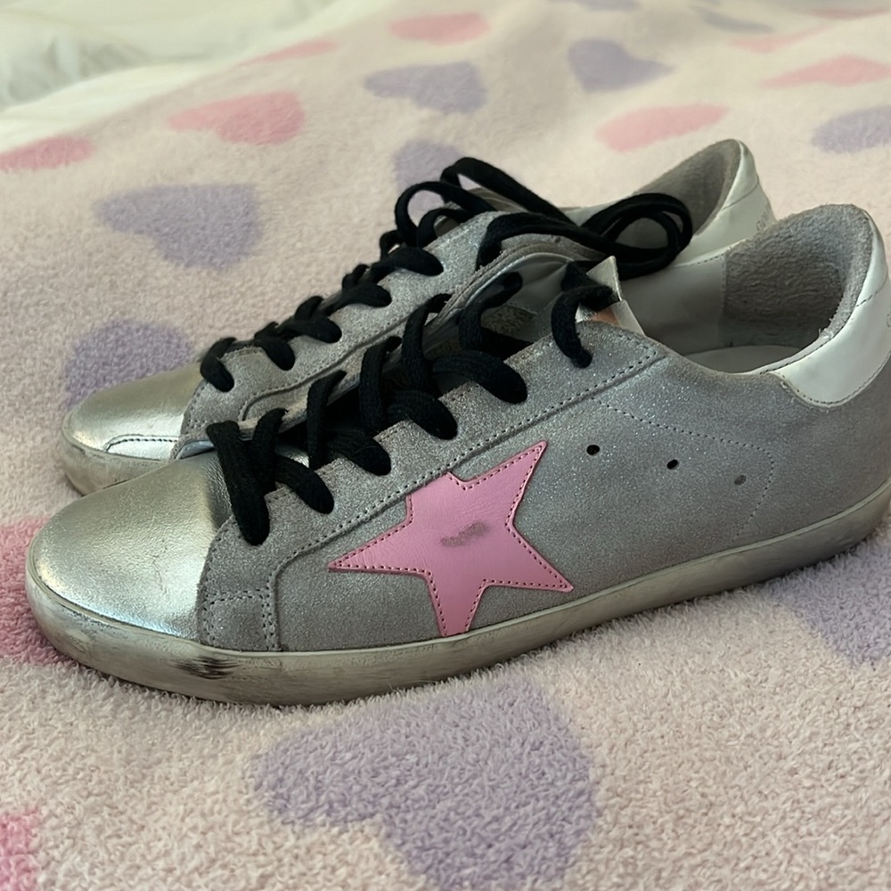 Golden Goose Superstar silver & pink sneakers